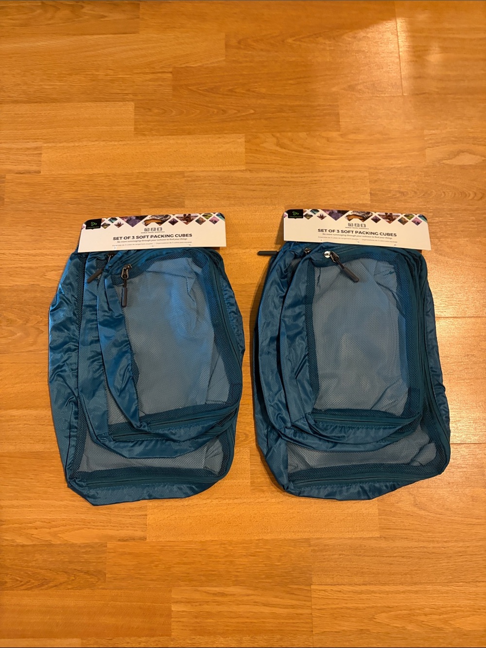 Set of 3 Teal Travelon Packing Cubes - 2 Packs NWT